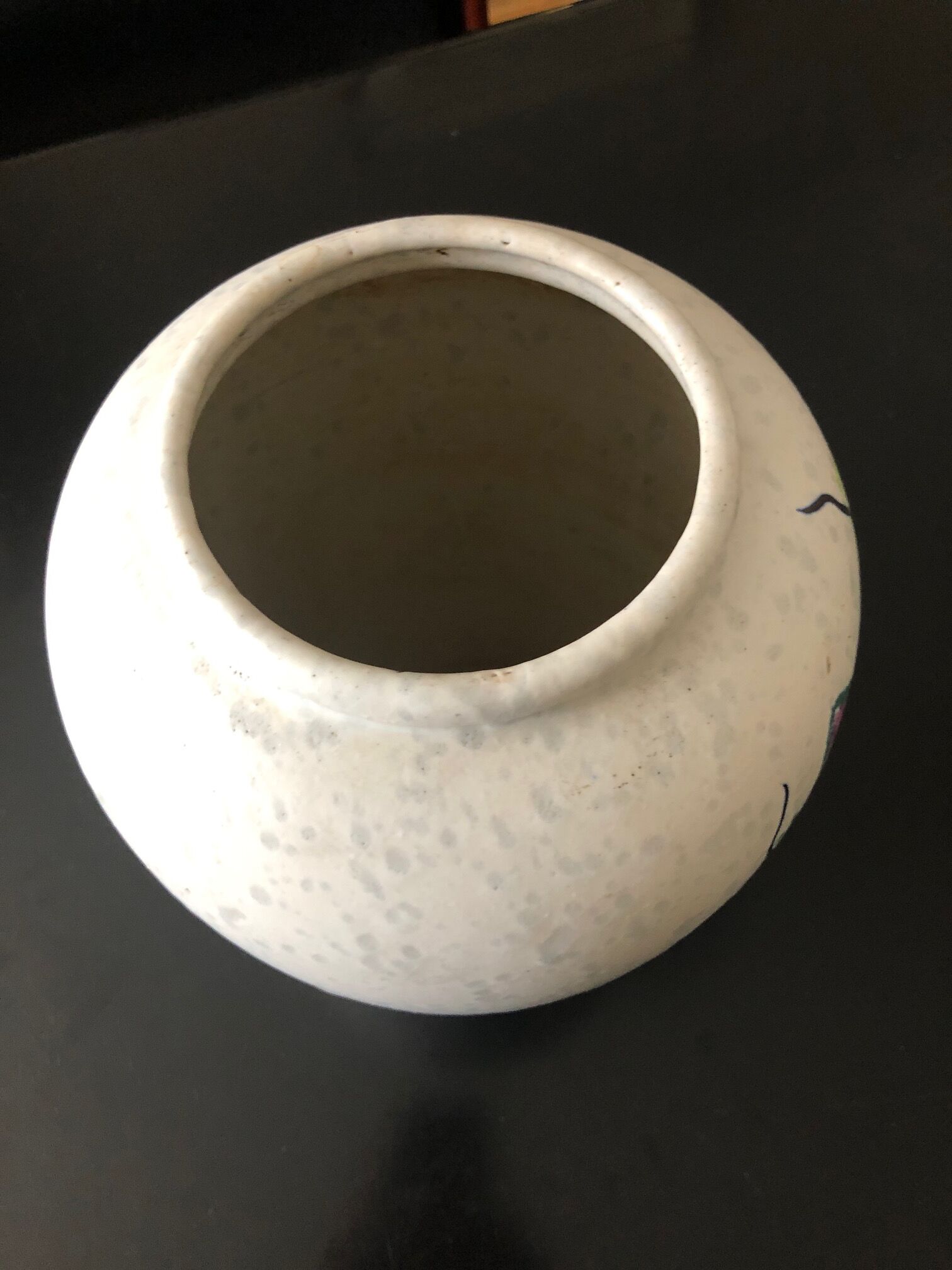 Vase à décor floral des années 50