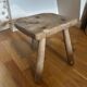 Antique Brutalist Farm Stool