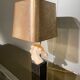 Vintage Neo Classic-style lamp in resin and golden lampshade