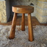 Tabouret tripode en bois vers 1950