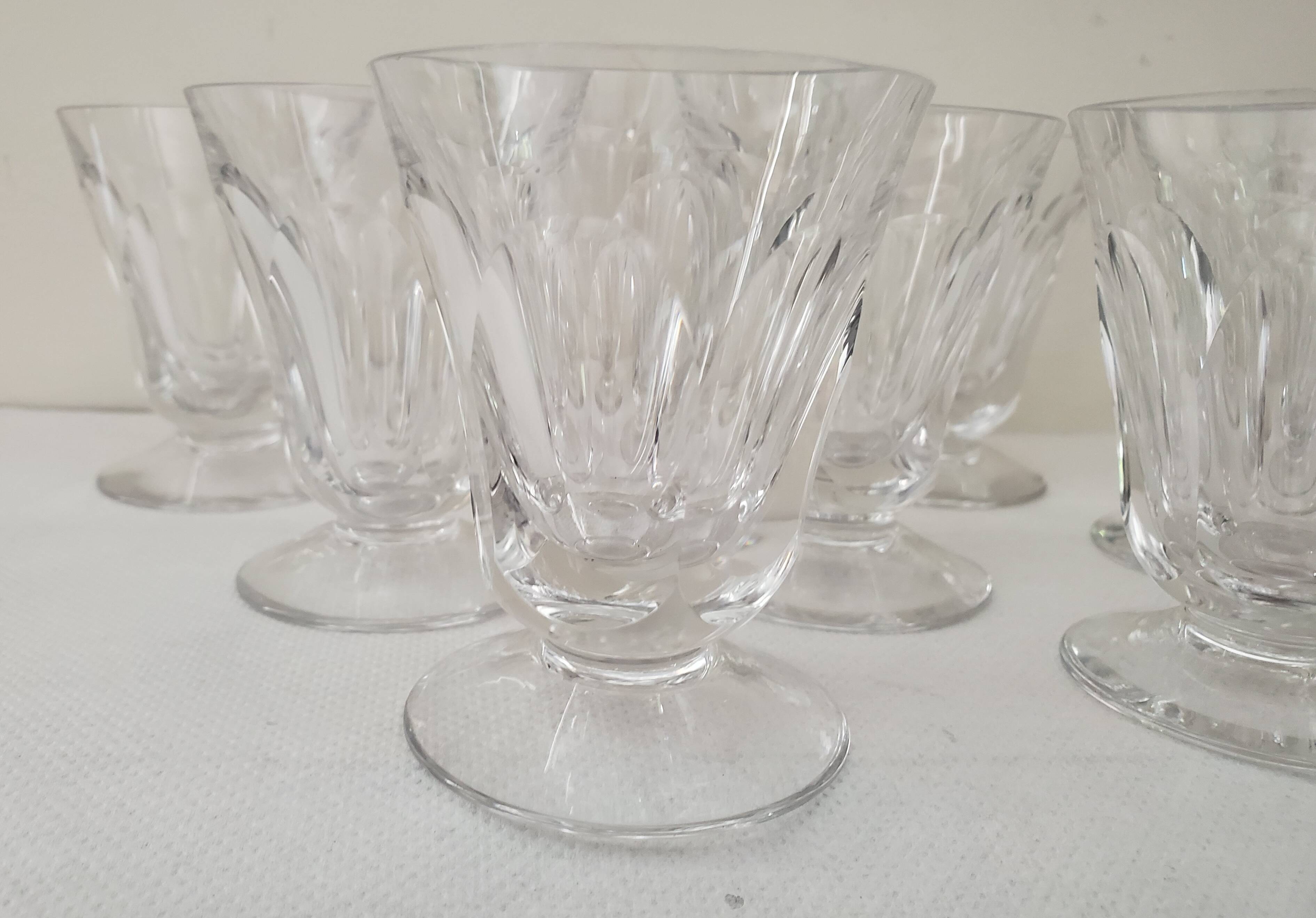 9 glasses with beveled foot 60's