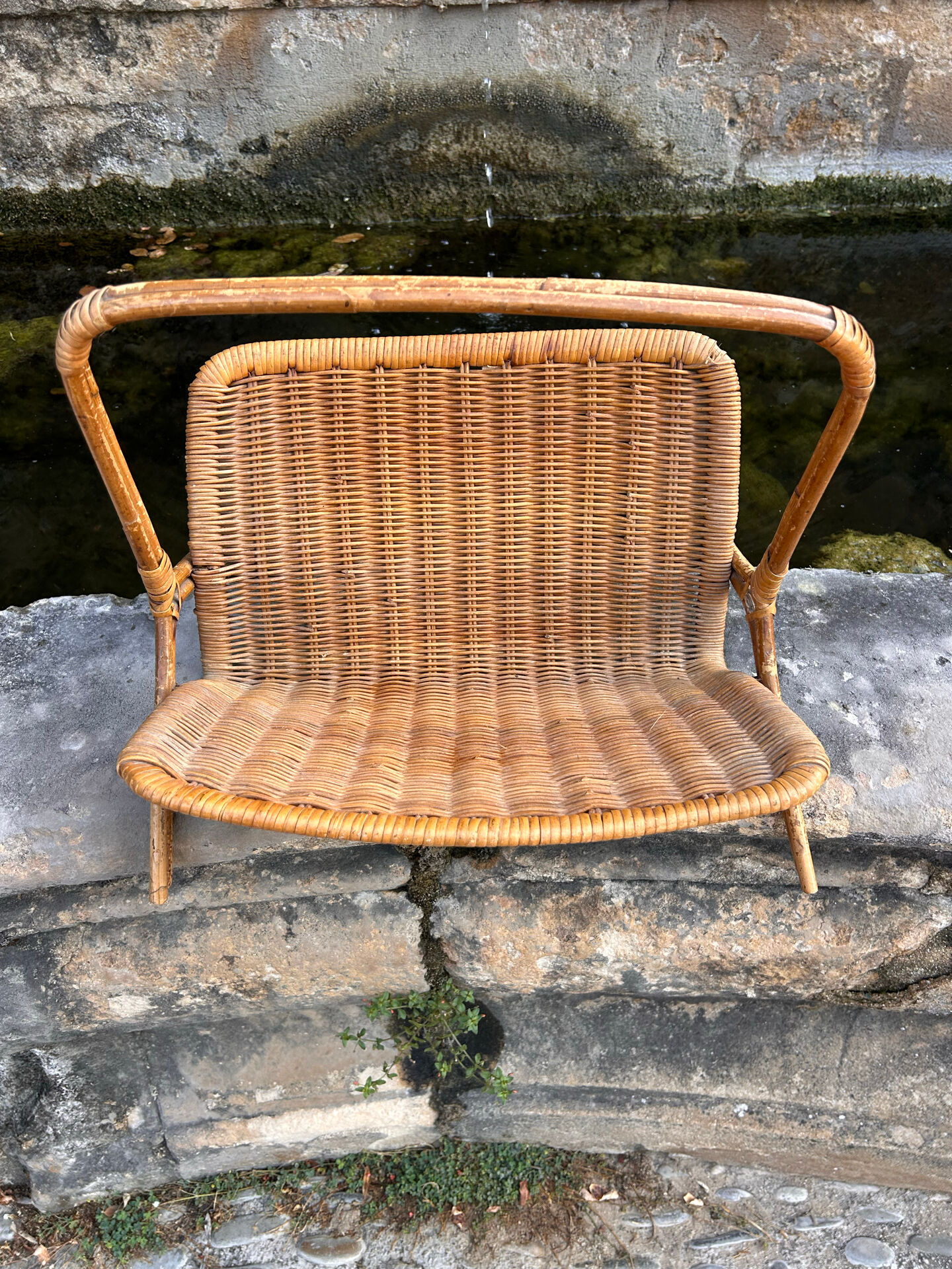 Rattan magazine rack