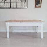 Low wooden farm table