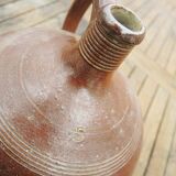 3 Old Calvados Jugs in Brown Glazed Stoneware