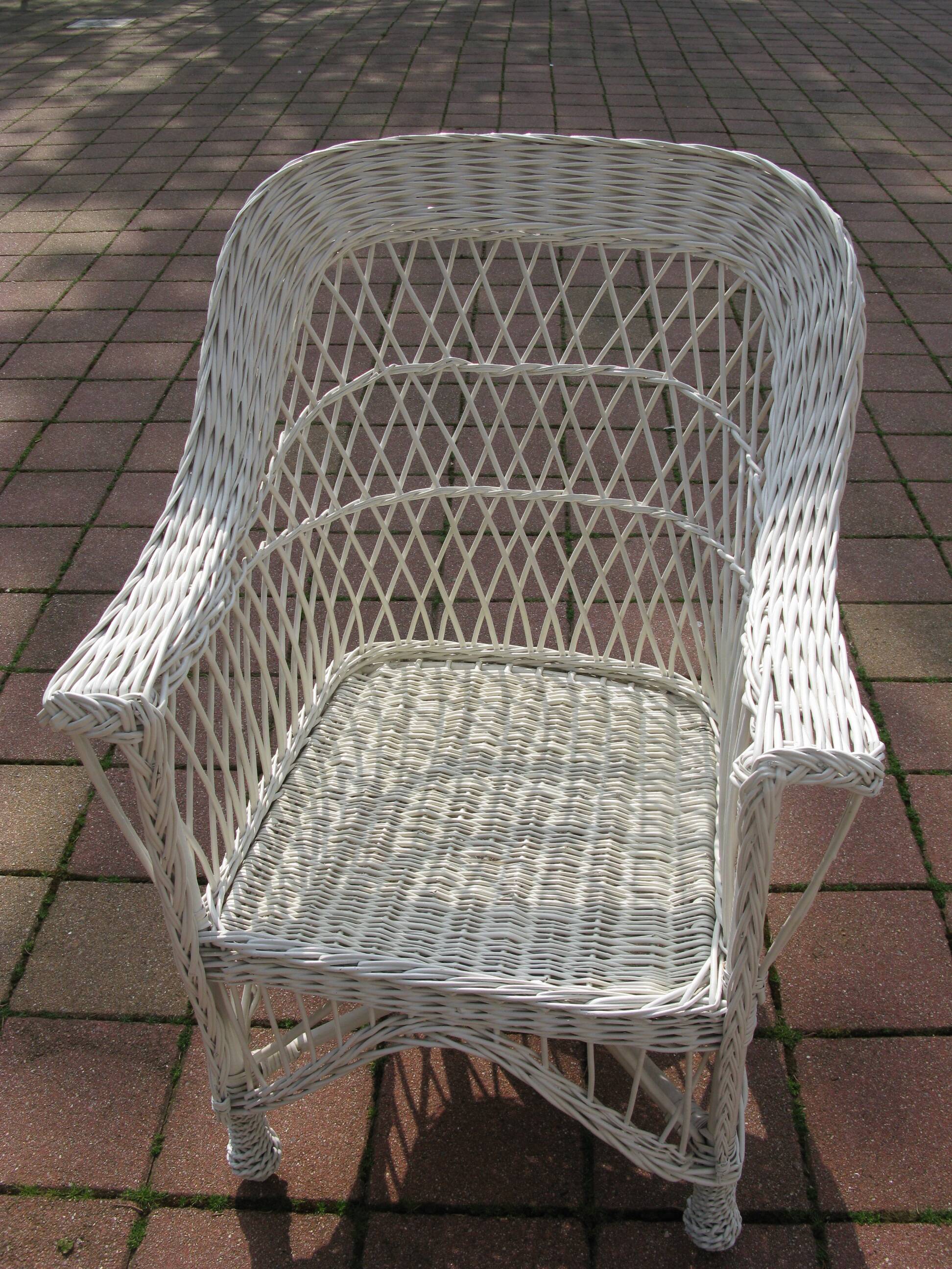 Fauteuil rotin blanc