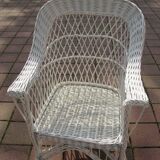 White rattan armchair