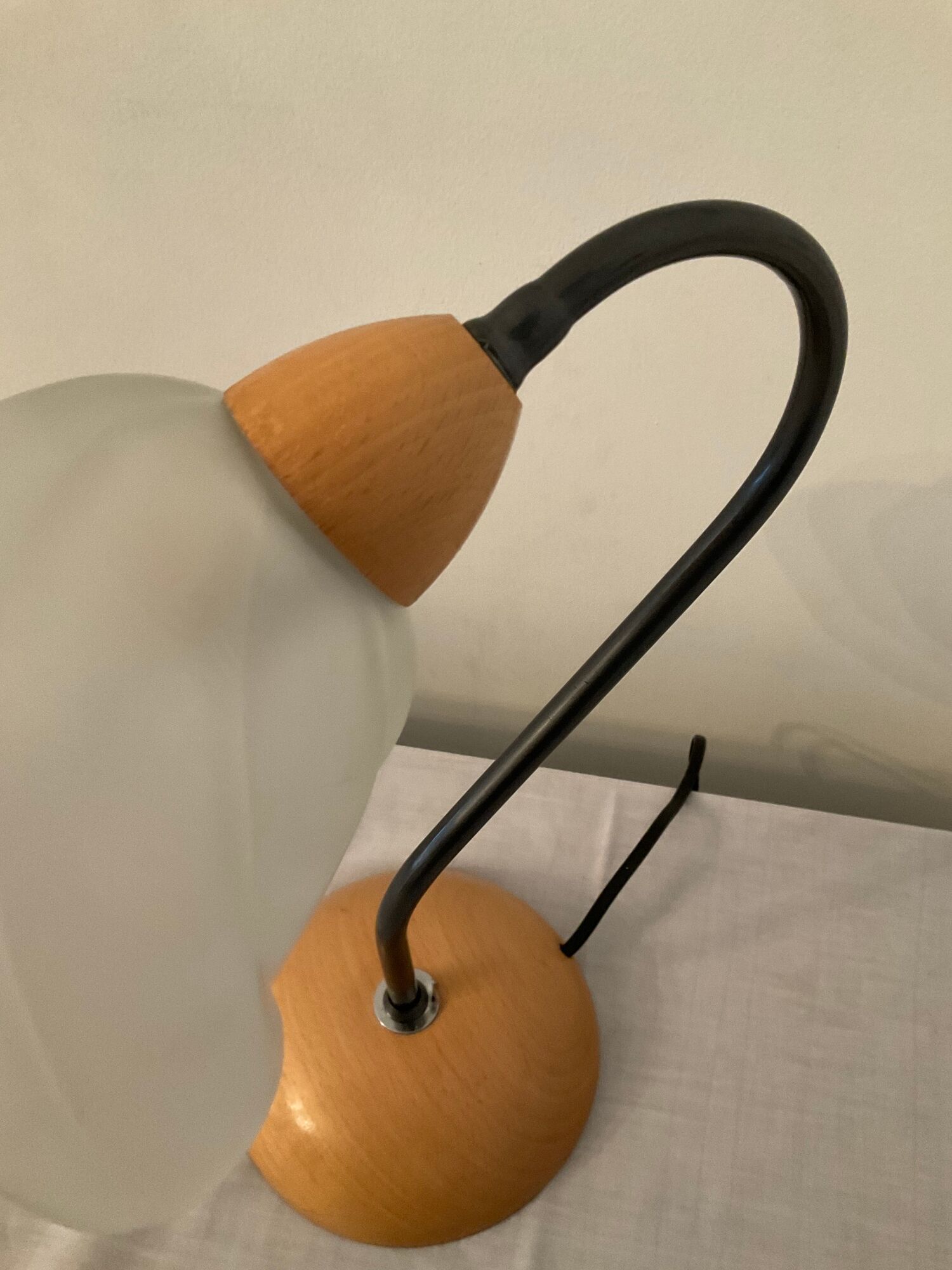 Vintage lamp from the 80s in wood and metal