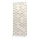 Cream checkered Berber rug
