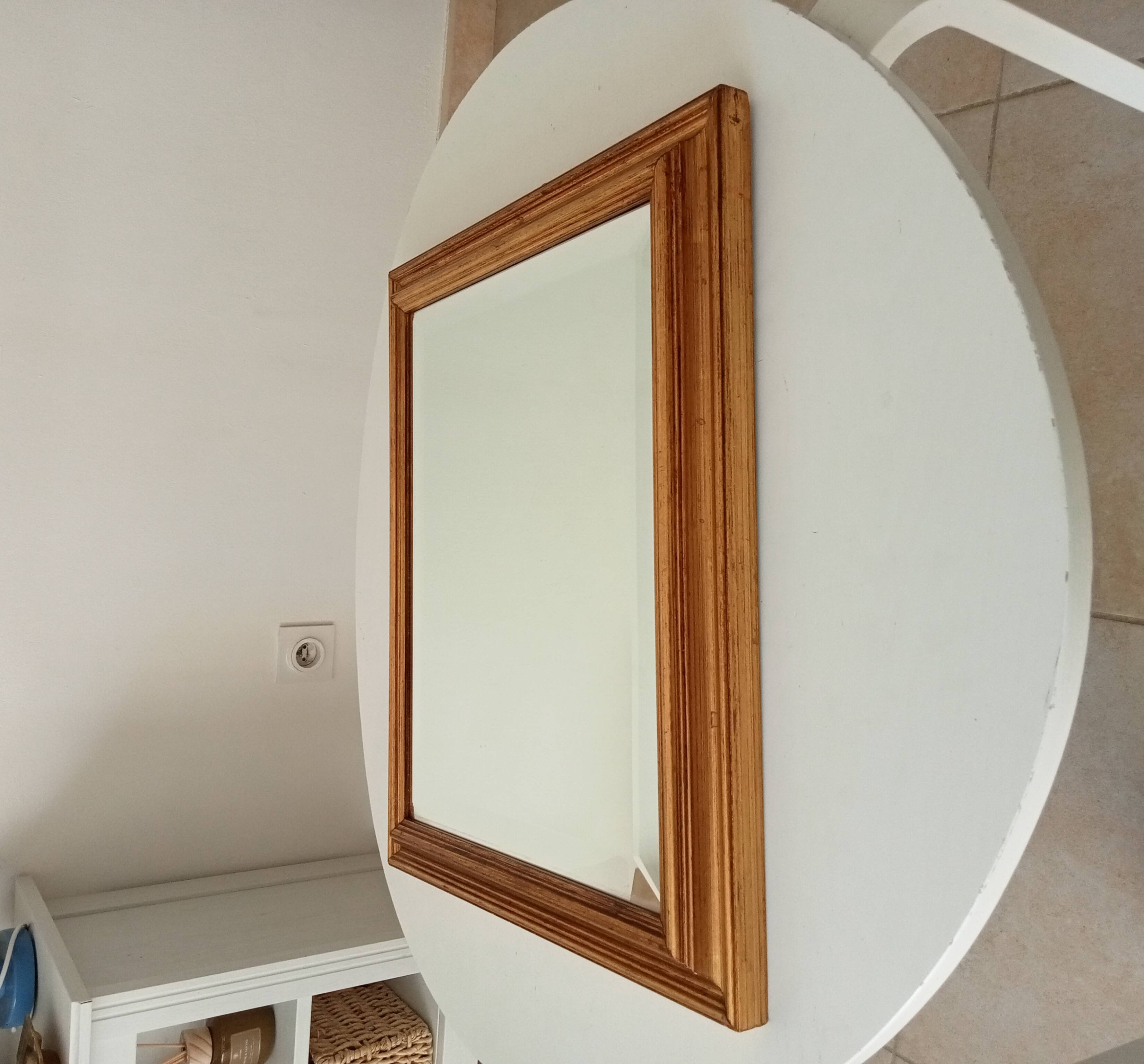 Vintage gold mirror beveled glass 47.5*37.5