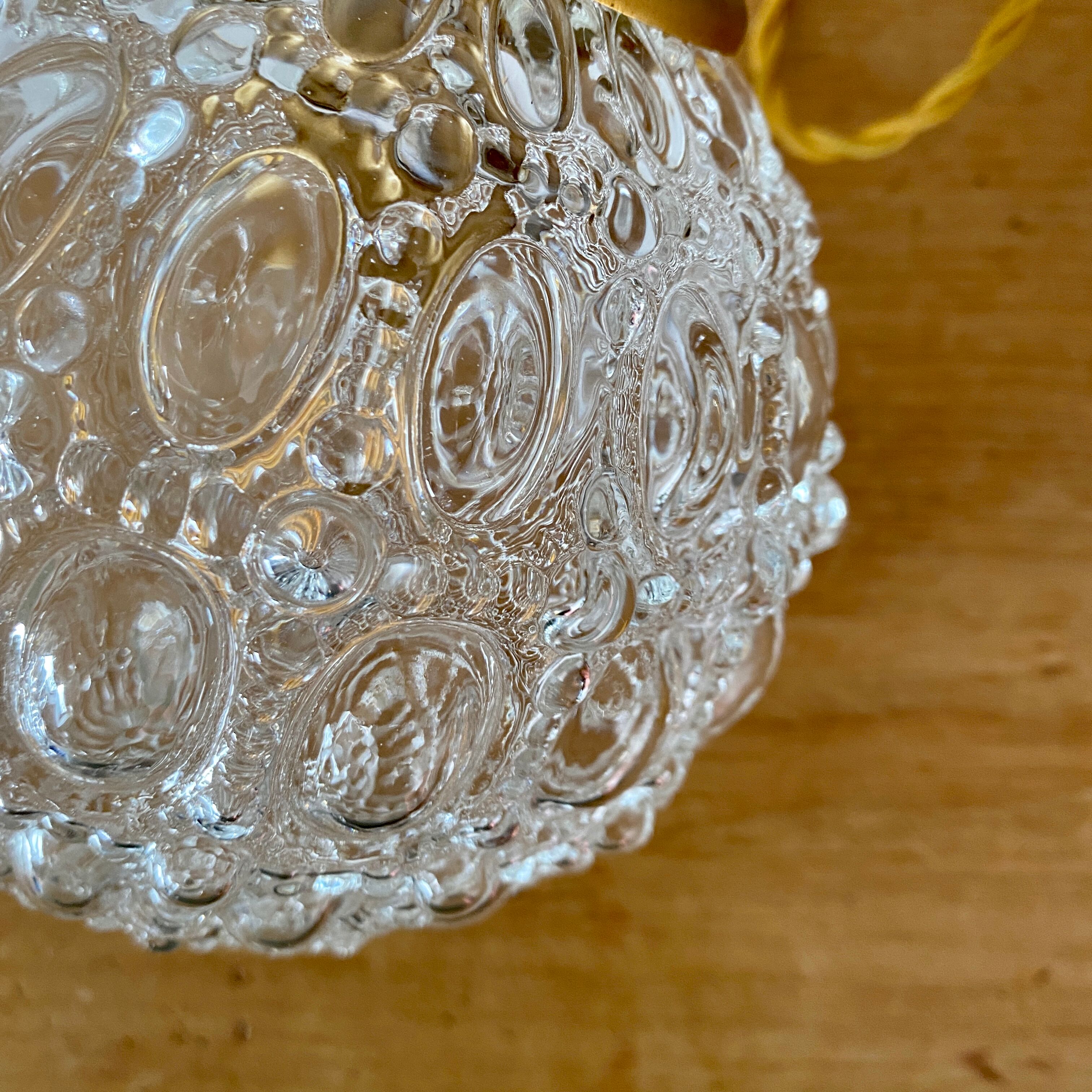 Vintage globe pendant lamp in molded glass