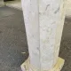 Natural stone pedestal column in beige marble, neoclassical style, 77cm.