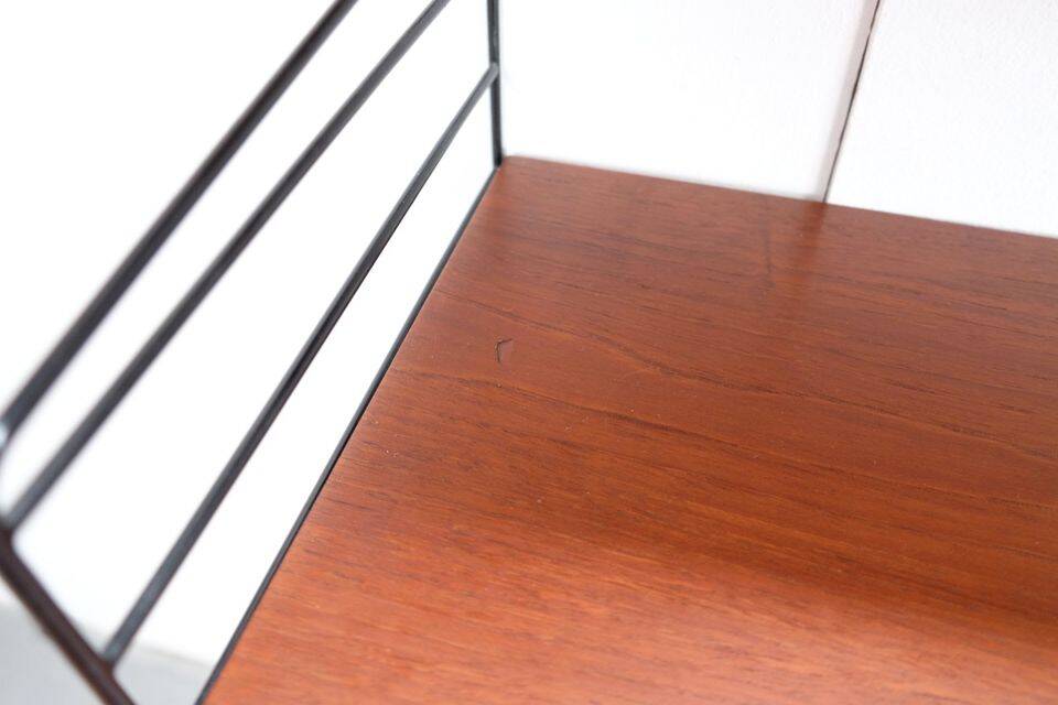 Nisse String shelf in teak, retro vintage style from the 60s-70s.