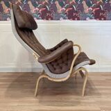 "Pernilla" leather armchair "Bruno Mathsson" 1960.
