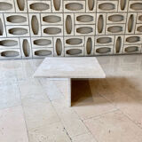 Square travertine coffee table by Giusti and Di Rosa for UP&UP