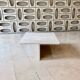 Square travertine coffee table by Giusti and Di Rosa for UP&UP