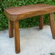Free-form brutalist massive walnut side table