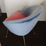 Egg curved armchairs from the 50s and 60s restored Italian design