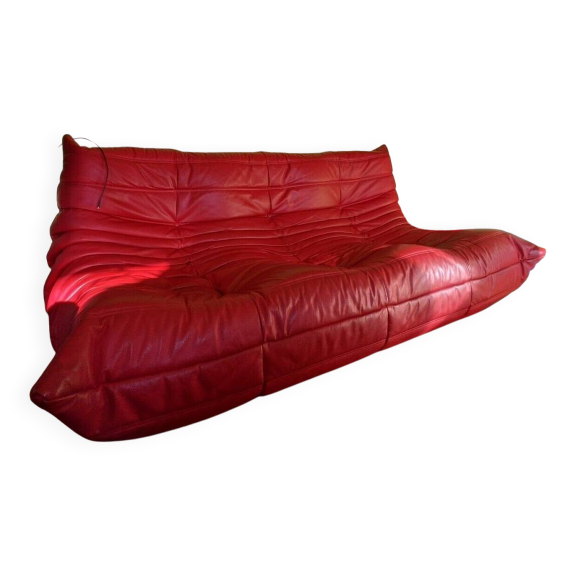 LIGNE ROSET Togo Sofa Indiana Red Leather Michel Ducaroy