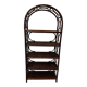 Dark rattan and bamboo bookshelf shelf