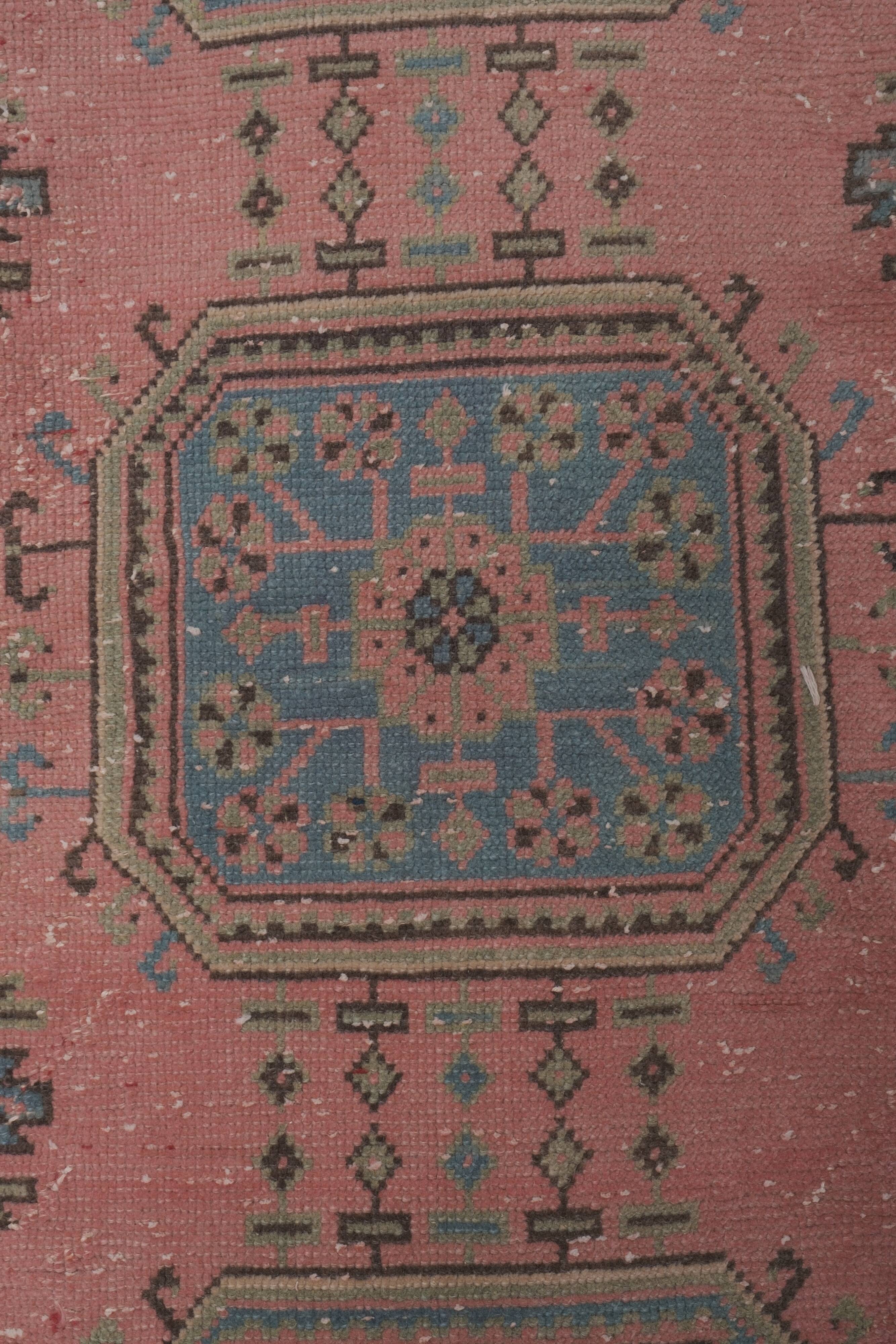Vintage Turkish Oushak Rug Handwoven 79x664 cm