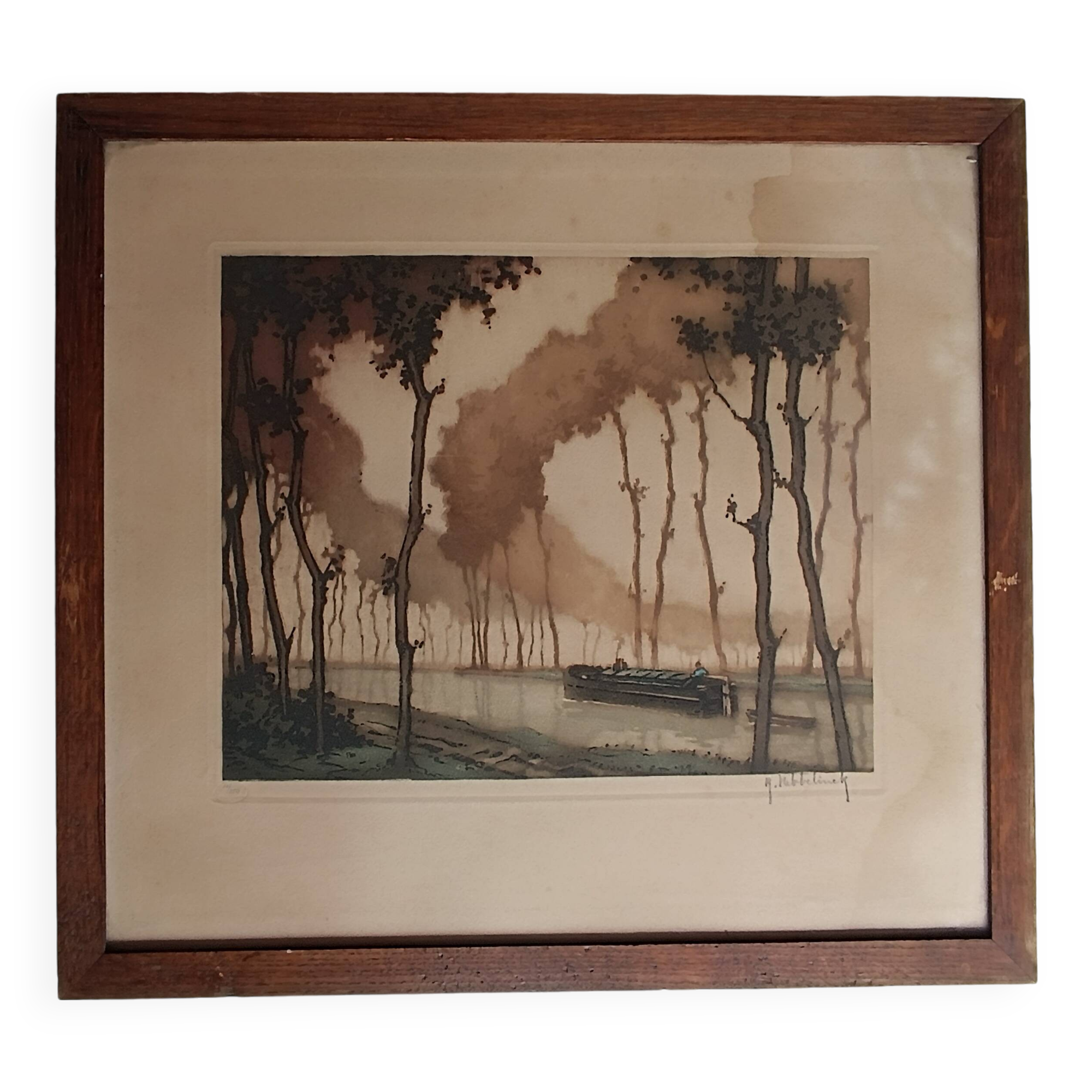 Roger hebbelinck landscape original lithograph signed and numbered 11/350