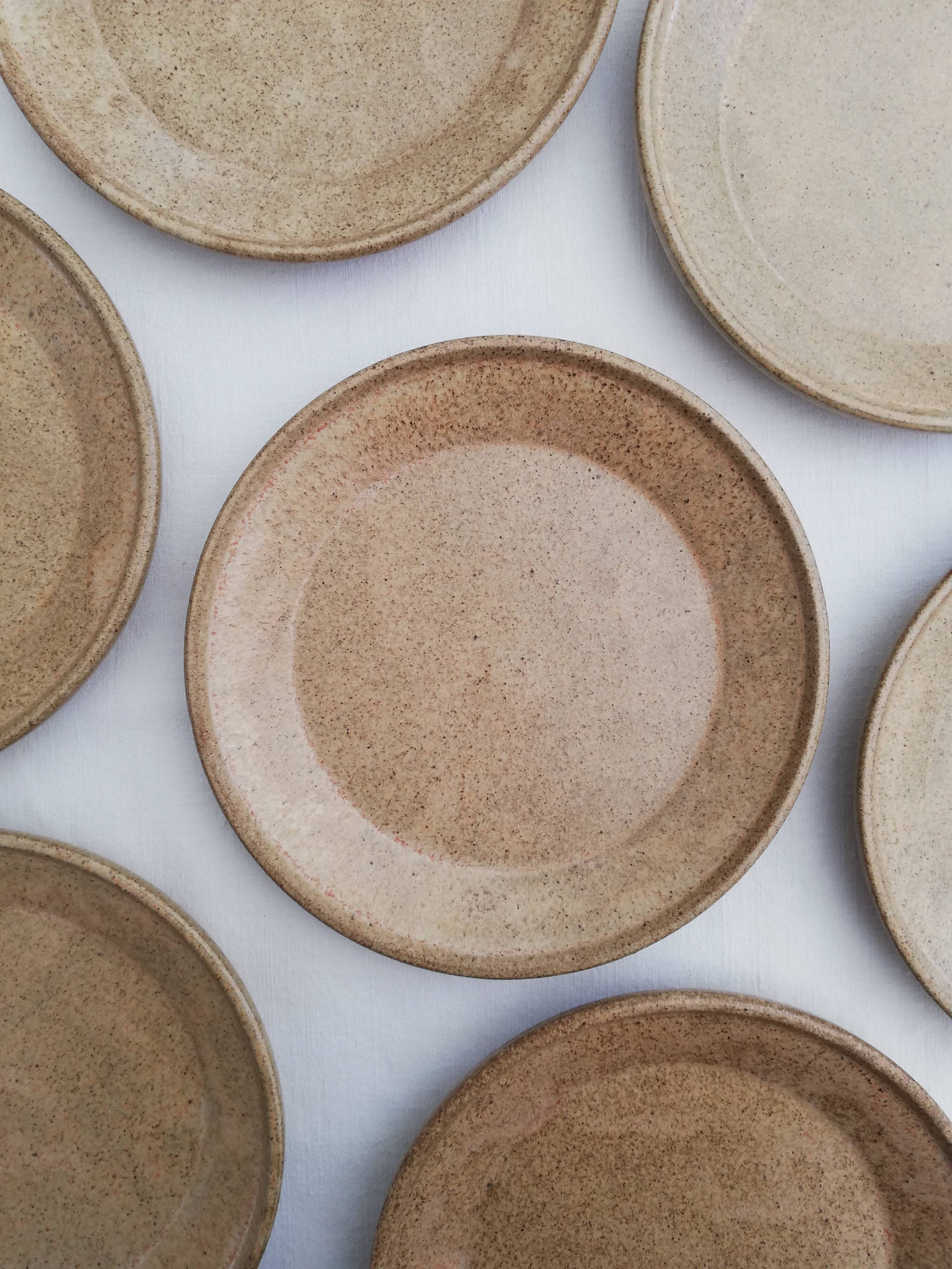 Vintage stoneware dessert plates