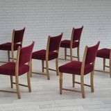 1970s, set of 6 Danish dinning chairs, very good condition, oak wood.