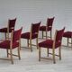 1970s, set of 6 Danish dinning chairs, very good condition, oak wood.