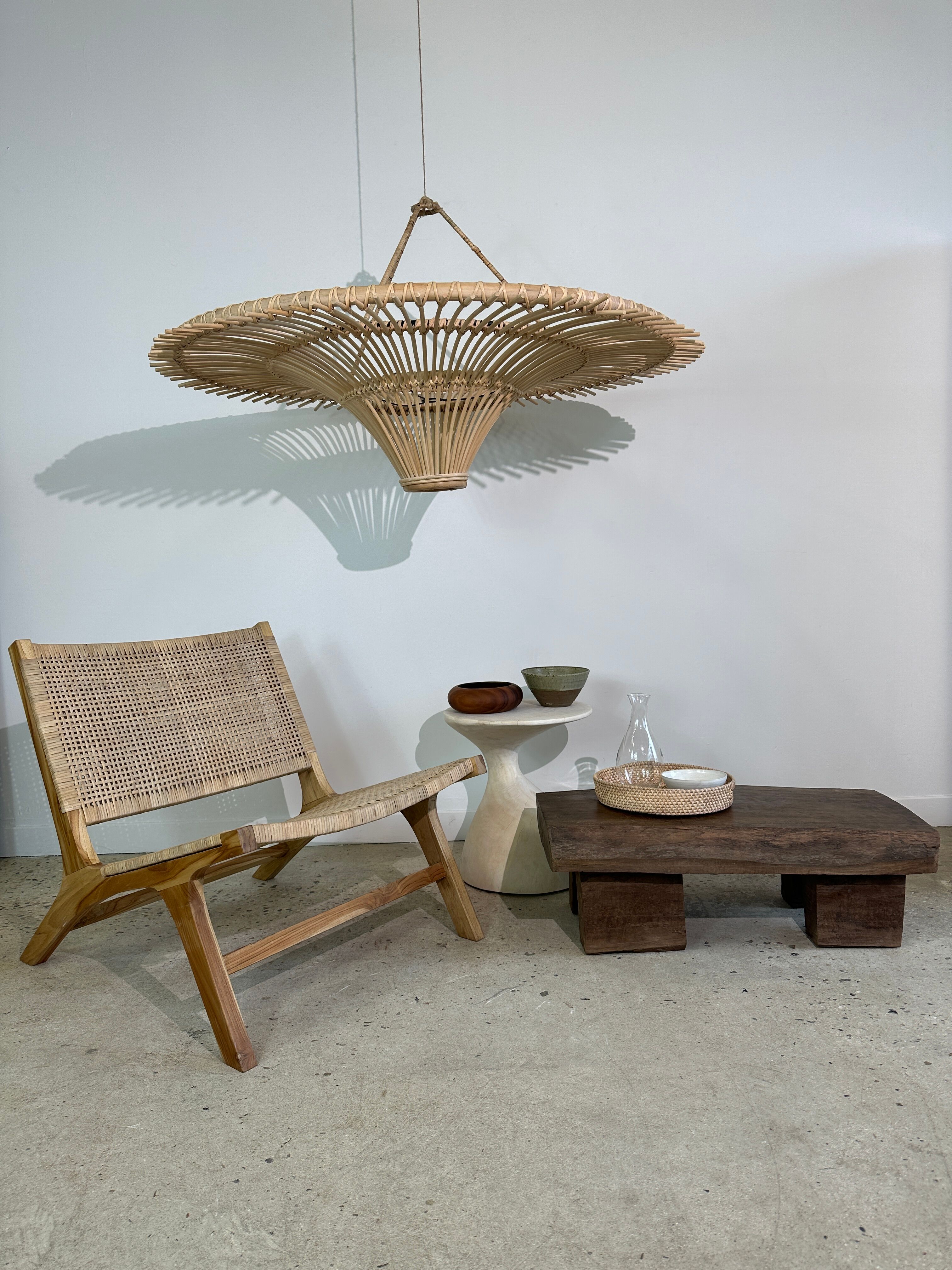 Suspension rattan saucer iron frame D:120 H:60