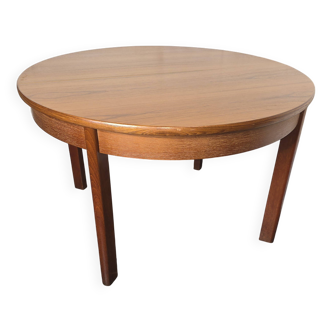 Table ronde extensible vintage des années 60 en teck