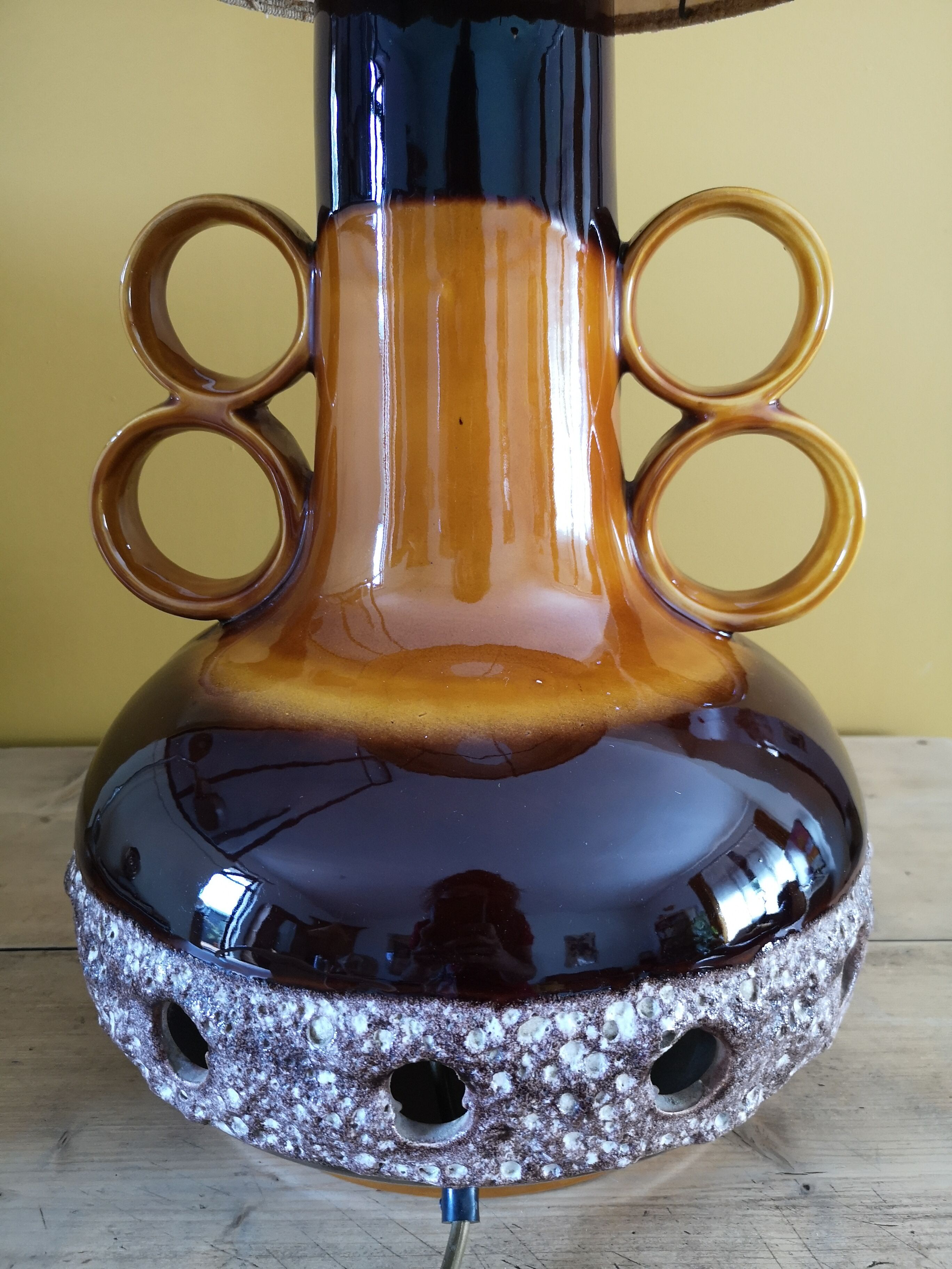 Vintage ceramic floor lamp Fat lava 1960