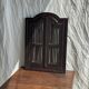 Dark brown wooden mirror with two baguettes H55 L40