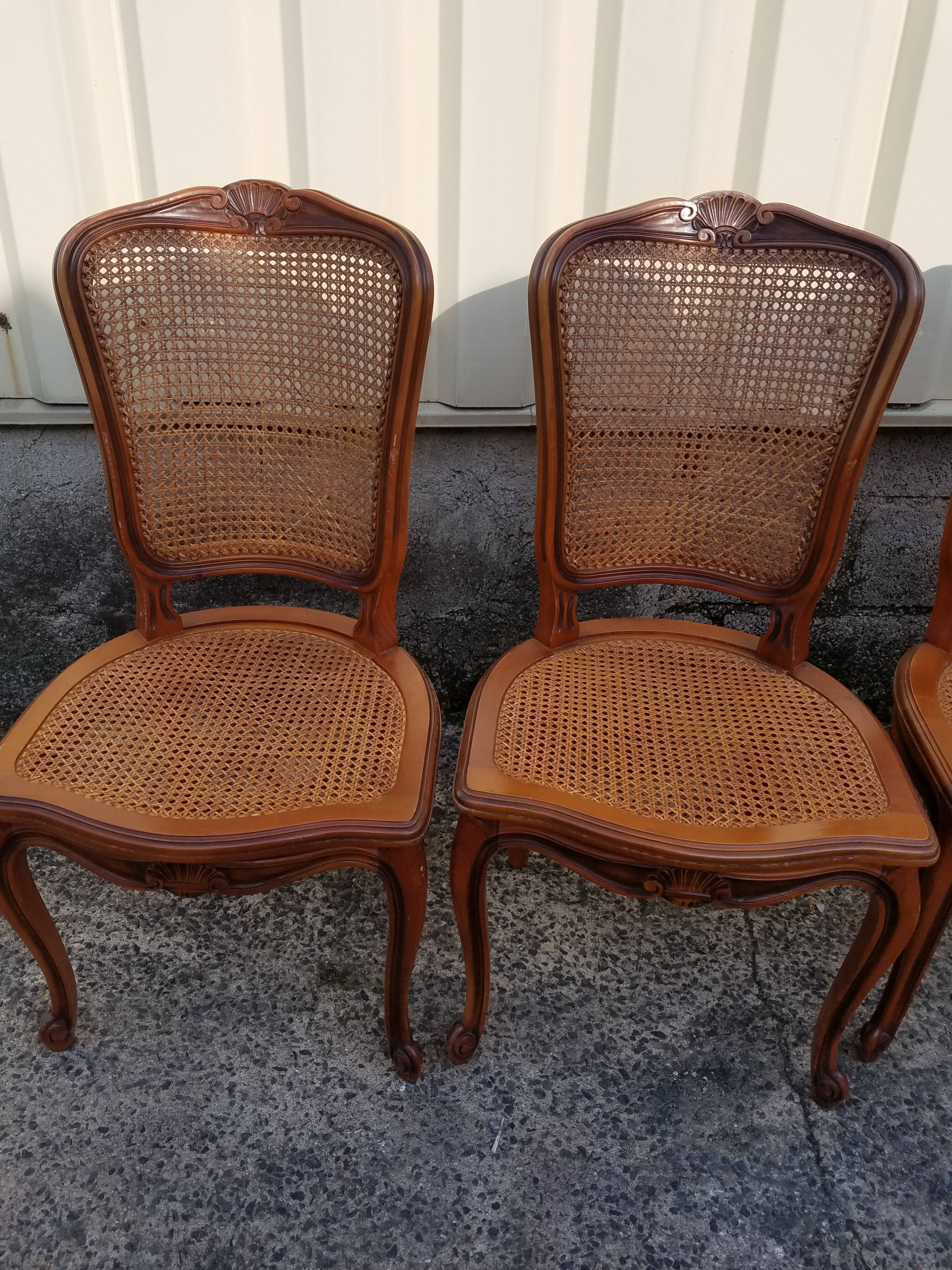 Lot de 6 chaises cannées