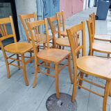 Set of eight luterma bistro chairs.