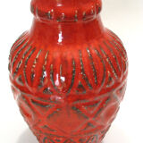 Superb pair of red vases by Bodo Mans for Bay 1960-1970's