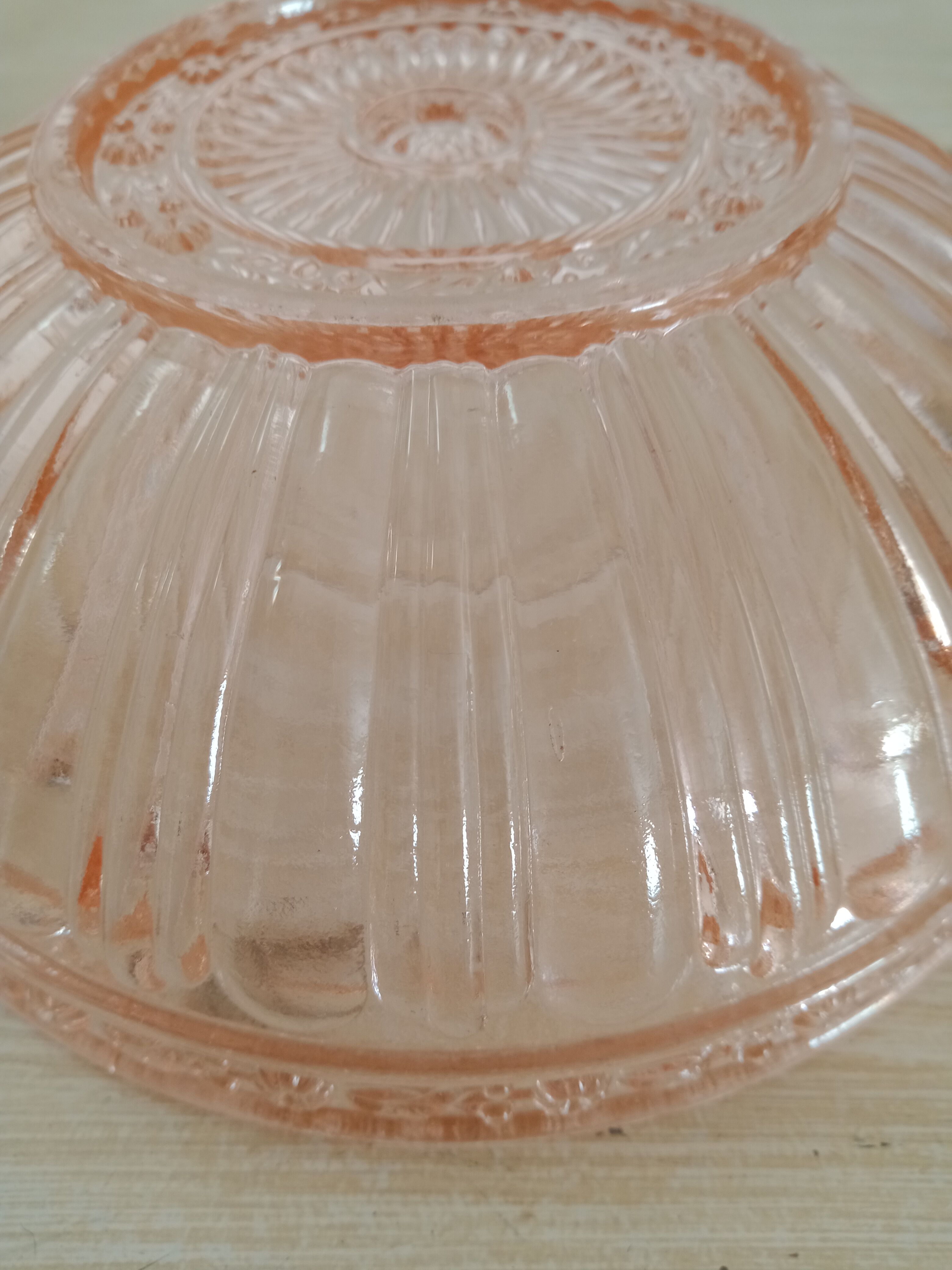 Pink glass bowl