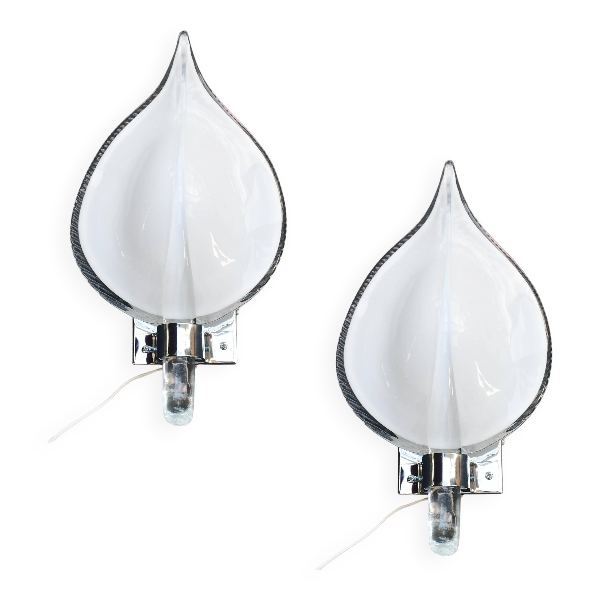 Set of 2 Murano wall lights by Franco Luce, 1970s