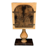 Cabinet de bar en parchemin de chèvre Aldo Tura, design moderne du milieu du siècle, Italie, années 1960.