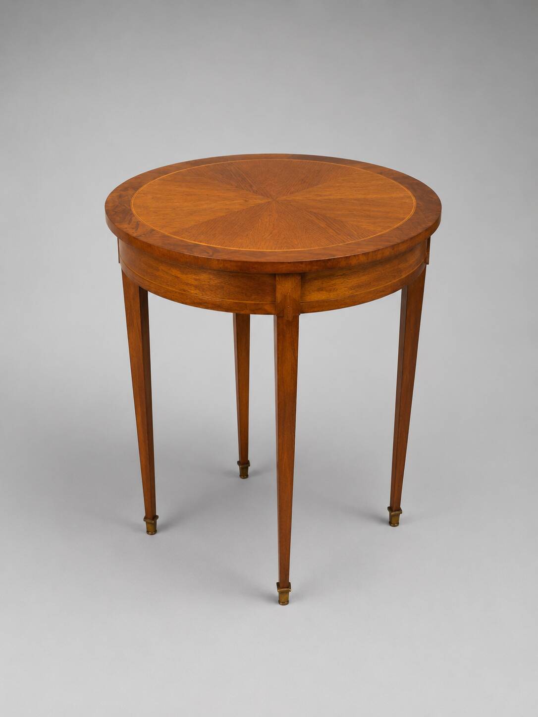 Oval guéridon Louis XVI — Sun marquetry — 19th century