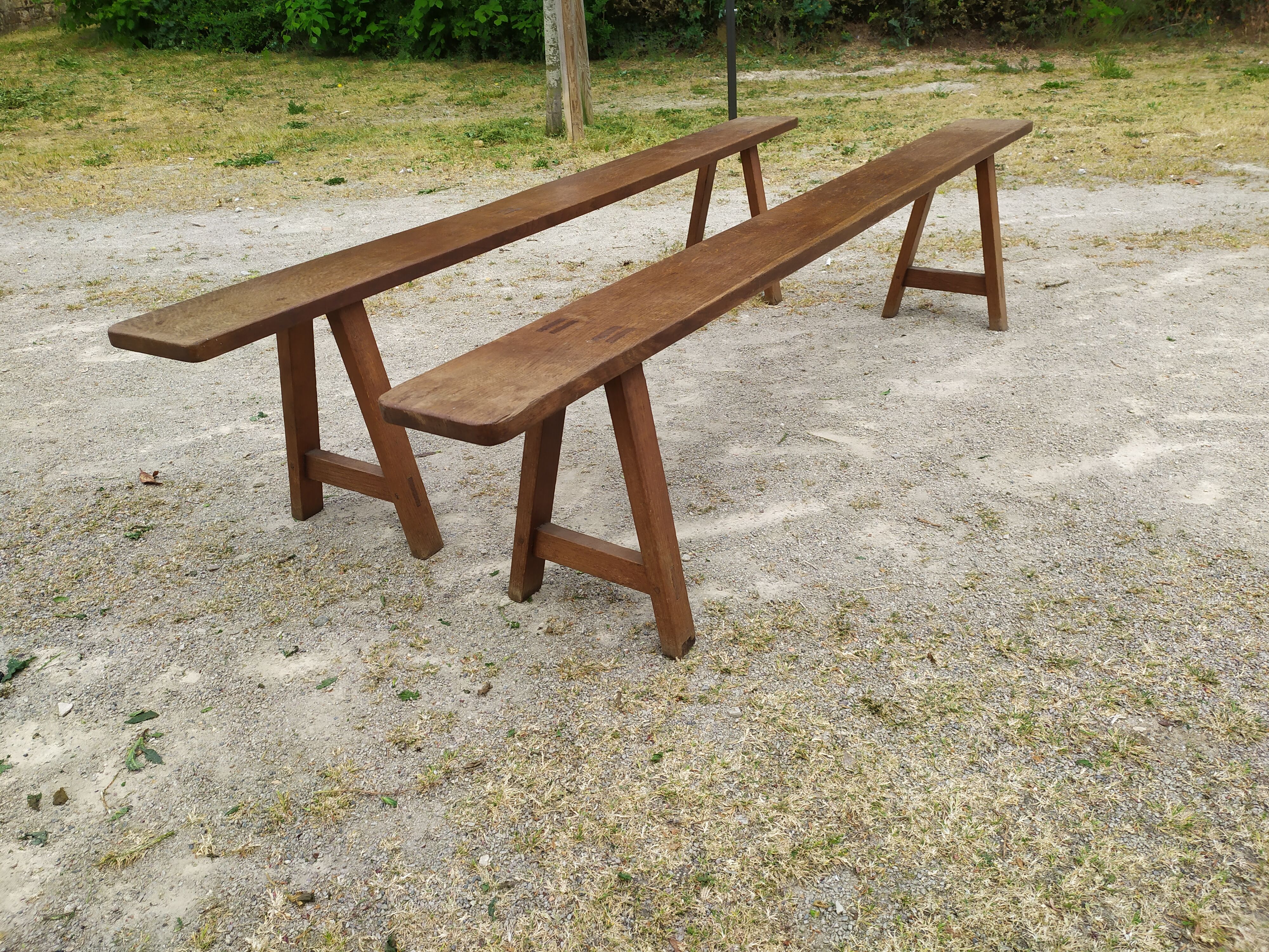Paire de bancs de ferme 200 cm