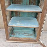 Antique Art Deco wall display case in Burmese teak