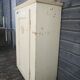 Vintage wooden pantry, old kitchen furniture