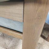 Modulable sofa an armchair in leather and wood