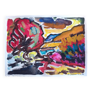Pierre Lacroux (1909-1993) Gouache on paper 24 x 32 cm - from 1989 - (314)