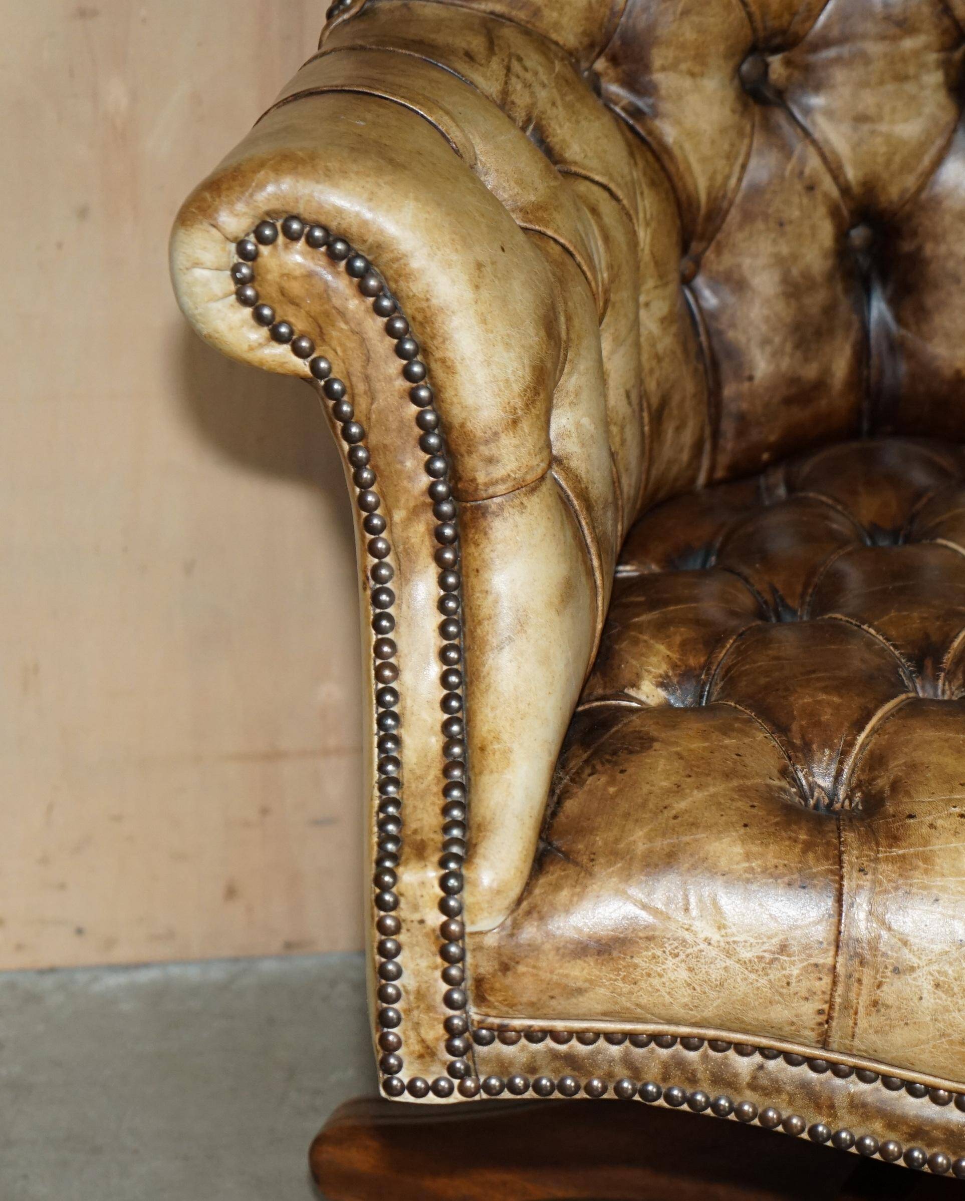 Chesterfield executive armchair in aniline leather