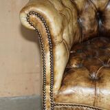 Chesterfield executive armchair in aniline leather