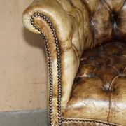 Chesterfield executive armchair in aniline leather