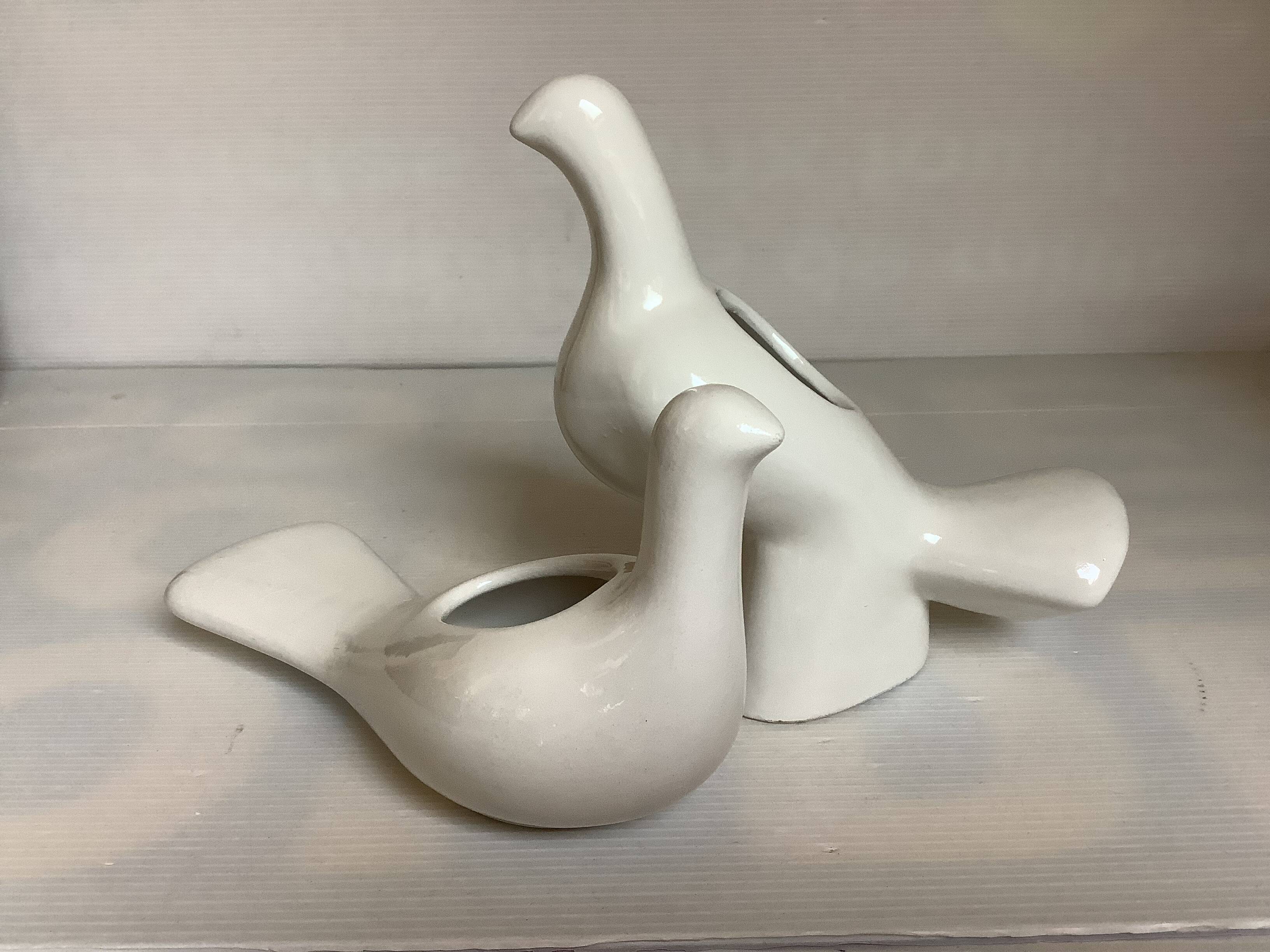 Paire d’oiseaux cache pot Bassano