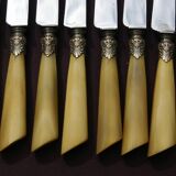 24 knives handle horn and ferrules worked