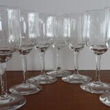 9 verres vin rouge cristal de Baccarat modèle Capri signés - 15 cm